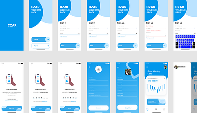 czar mobile moeny app graphic design ui