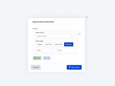 Advanced Data Search Filter andor andor operator filter filter moada filter search modal