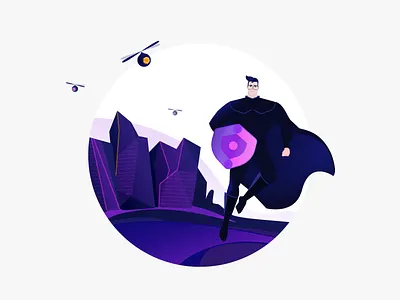 Brand Hero Illustration for Smart Security branding character character illustration design graphic design hero illustration minimal superhero vector