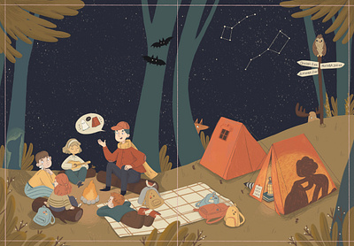 Campfire Stories 2d illustration childrens magazine full page full page illustration illustration kidlit kidlitart magazine procreate