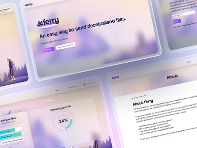 Ferry app branding design file transfer logo ui ux web3