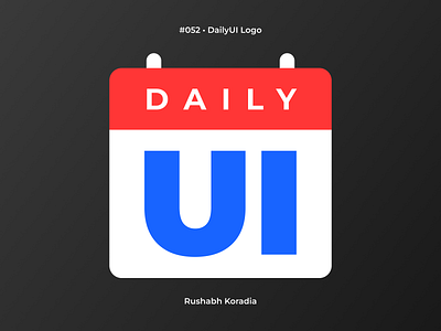 DailyUI 052 - DailyUI Logo brand branding daily ui challenge dailyui dailyui challenge dailyui day 52 dailyui logo dailyui logo 52 dailyui logo day 52 day 52 dailyui design design inspiration graphic design latest ui treds logo rushabh koradia rushabh ui ui ui design ui inspiration