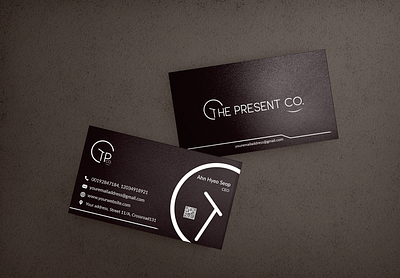 Business Card for The Present Co. adobe iillustrator brand identity business card business card design creative design elegant entertainment agency entertainment company graphic design illustration logo luxurious business card minimal modern professional professionnal unique