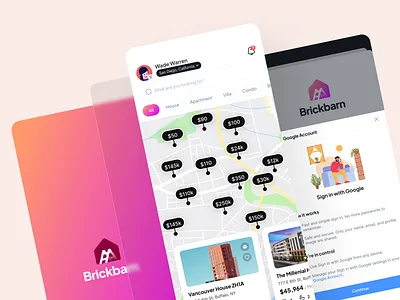 Brickbarn | Make better property decisions animation branding design home home finder home rentals illustration logo property property listing realestate rent app rental typography ui uiux ux vector