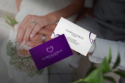 Business card mockup for Gloria and Giorgio wedding planners branding design graphic design logo typography vector