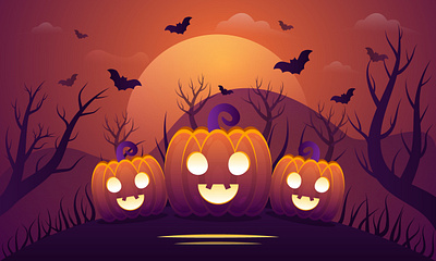 Happy Halloween background with pumpkin background design digital art halloween halloween background halloween design halloween flyer halloween party happy halloween horror illustration md ayub mondol pumpkin vector