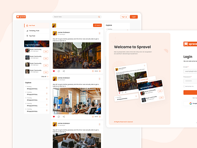 Spravel Social Webapp design social web ui uiux web web app design