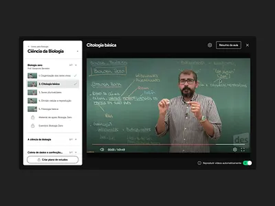 LMS Class room classroom dark mode design education interface lms menu player ui ux