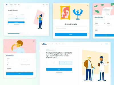 Illustration time! design dialog illustration insurance modal questionnaire ui ux