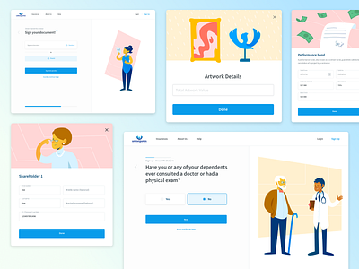 Illustration time! design dialog illustration insurance modal questionnaire ui ux