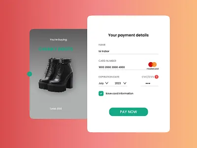 Daily UI Design: Card checkout design illustration ui ux