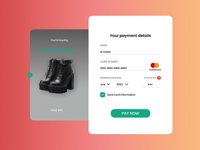 Daily UI Design: Card checkout design illustration ui ux