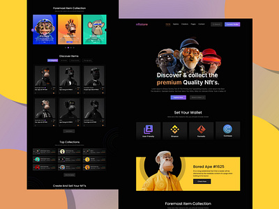 NFT LANDING PAGE 2022 3d animation blockchain crypto design fashion header homepage illustration landing page metaverse nft ui ui design uiux war web design website