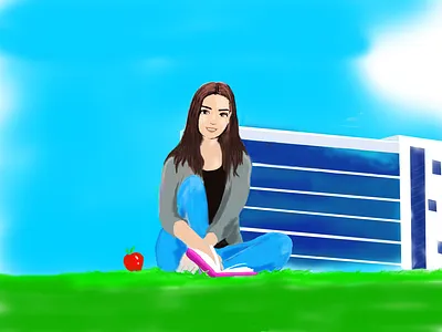 Carolina's early days at SpringDreams University anvareshov design digitalart digitaldrawing illustration springdreamsuniversity