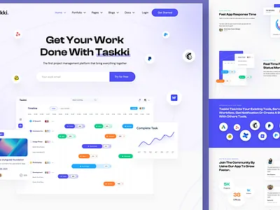 Project Management Website Landing Page Design landing page design ui ui design ui ideas ui inspirations ui ux ux design website design