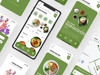 Ui/Ux Mobile App Foodie Kitchen Mockup app mobileapp ui uiux