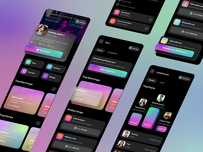 Crypto fan app app application blockchain creator crypto design fan gamefi gamification interaction interface media mobile social ui user ux web