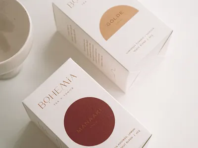 Bohemia Tea & Tonics Branding & Packaging bohemia bohemian boho branding circles design font logo logodesign minimal packaging minimalsit packaging design semicircles simplicity simplistic design tea tea branding tea packaging typography