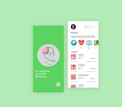 medical screen ui app design typography ui ux vector