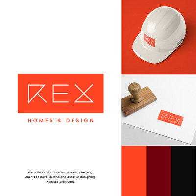 REX HOMES & DESIGN branding design geometric graphic design letter logo mark monogram simple simple logo