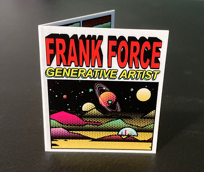 Business card folds into a mini comic book comic generative javascript mini