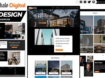 Architecture or Real State or Interior Design website Design architecture banner branding businesswebsite graphic design illustration interior logo realstate ui ux website websites wordpress