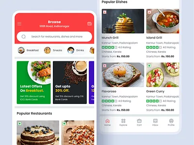 Food Delivery App app concept dailyui delivery app delivery app ui design food app ui food delivery app minimal swiggy ui ux zomato