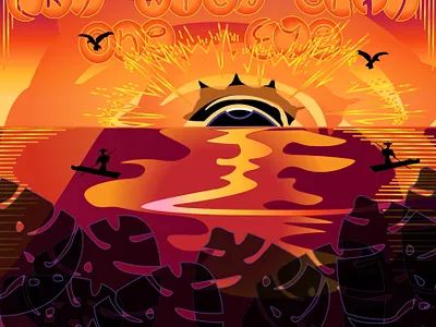 Cry with only one eye 2022 beach eye graphic design illustration sun sunset symbolism vector