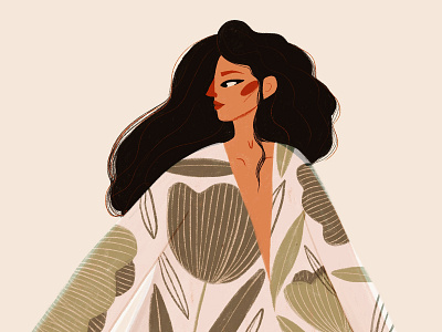 Camouflage camouflage character drawing illustration plants woman