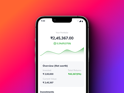 Investment App UI Design concept app design india investment mobile stock ui ux