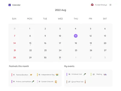 Daily UI #038 - Calendar app ui appointment calendar calendar design calendar ui canva clean ui concert calendar daily ui 38 daily ui challenge dailyui38 dailyuichallenge date festival festival calendar graphic design reminder reservation schedule ui