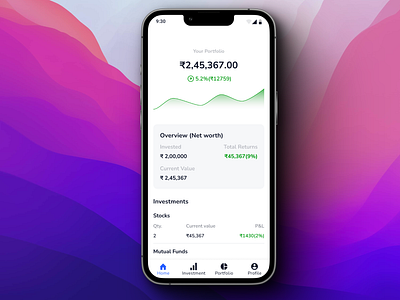 Investment App Design app design india investment mobile stock ui ux