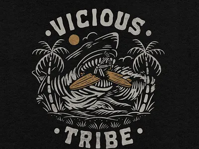 Vicious Tribe badge design deus graphic design ill illustration logodesign motorcycle oldschool tattoo tattoo tshirt vintage vintage design