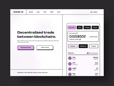 Crypto Landing page appdesign blockchain dribbble illustration minimal nft ui uiinspiration uiuxdesign uxprocess web3 website