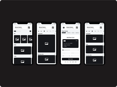 Rental Car App | Wireframe | UI app apple graphic design mobile rental ui ux