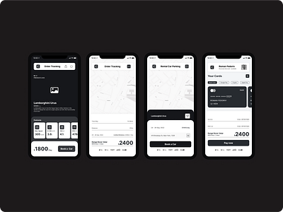 Premium Rental Car App | Wireframe | UI/UX app apple design graphic design ui ux