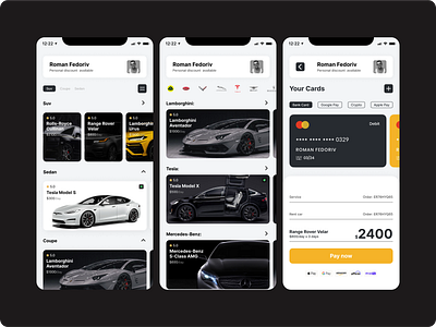 Rental Car App - UI/UX app apple car design premium rental ui uiux ux