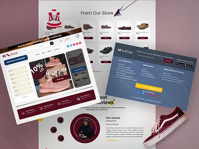 M-shoe app branding design illustration ui ux web design