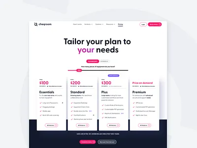 Cheqroom branding cheqroom complex pricing pricing pricing page pricing slider saas ui ux webdesign