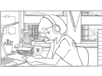 Colouring Postcard Illustration Design art design digital art illustration