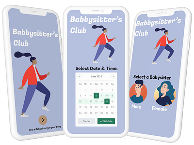 Babysitter Booking App app babysitter branding concept design ui ui design ui screen ui screens ux