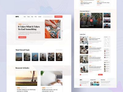 Blog Home Page Design article blog blog landing page blog ui landing page modern new blog design news ui design website design