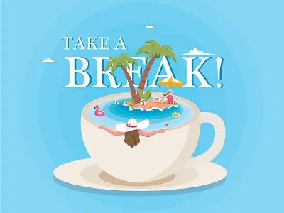 Just Chill! | Illustration adobe illustrator bixbytessolutions branding chill coffee cup design graphic design iceland illustration relax relaxation take a break take a breath tea cup ui ux vector vector graphics