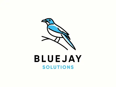 Bluejay Solutions bird bird logo blue bluejay bluejay logo branding cute design fun graphic design illustration jay logo logo design logomark logos modern vector