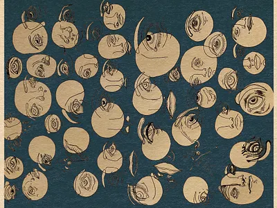 visages cirles eyes pattern