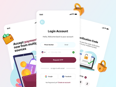 OTP Authentication - App Design app design application design design figma otp ui uiux