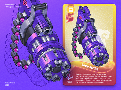 «Love strike» - card for collaborations «Trough the universes» adobe adobe illustration art design game game boards graphic design gun illustration love