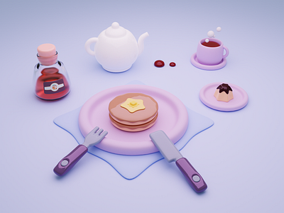 Breakfast 3d 3d breakfast 3d design 3d illustration 3d model 3d modelling 3d render breakfast burger coffee design illustration interface juice tea ui ui deisgn