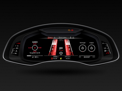 Audi RS Race Dashboard - 4500 Rotating speed audi dashboard design hmi ui