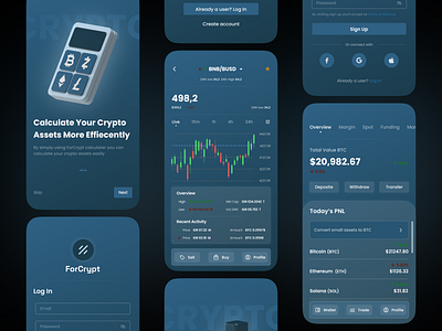 "ForCrypt" Crypto Platform Mobile App Design design mobile design product design ui ux ux ui